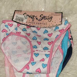 Sweet 'n Sassy Heart Print Panties - Pink, Blue, White